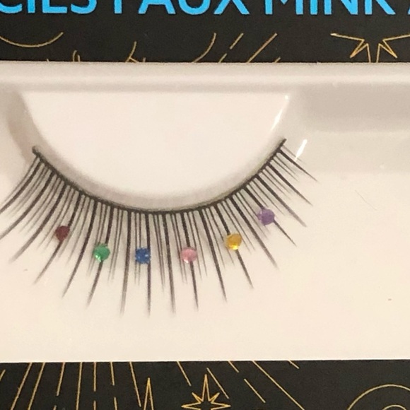 2pairs of mixed stones jeweled faux mink eyelashes new - Picture 3 of 10